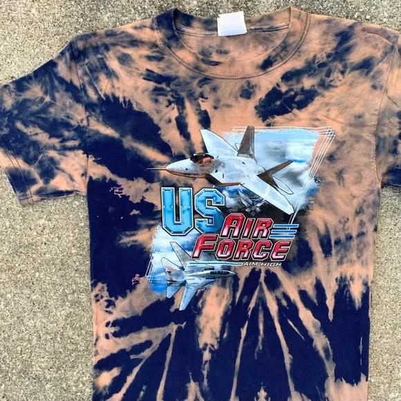 Vintage USA Air Force Military Tie Dye Shirt - Picture 2 of 5